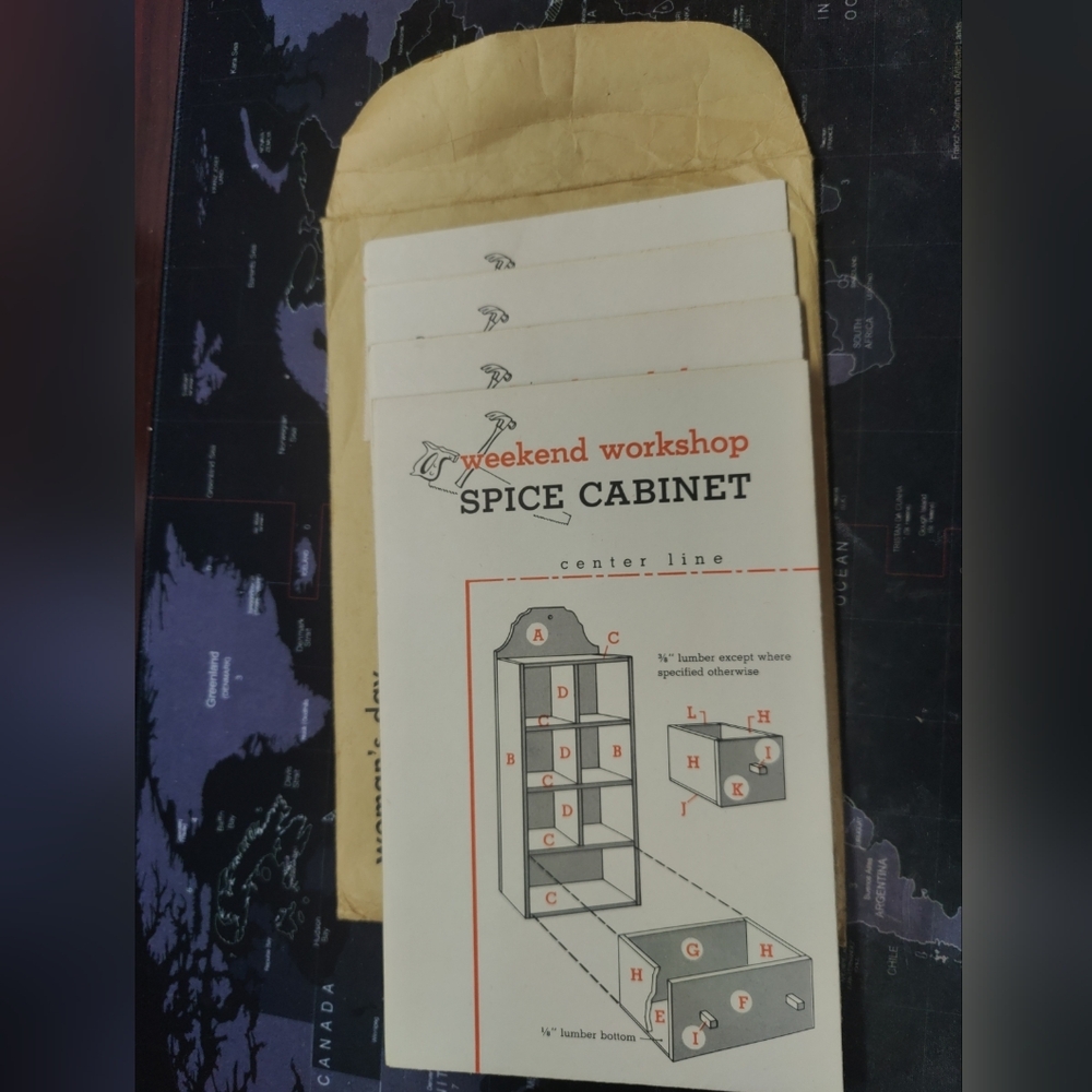 4 Vtg Weekend Workshop Pattern Unused/Uncut, Kitchen Pantry Woman's Day Magazine